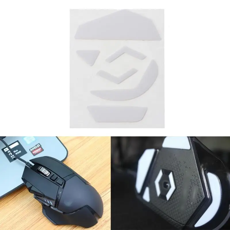 

1 Set 0.6mm Thickness Replace White Curve Edge Mouse Feet Mouse Skates For Logitech G502 Mouse