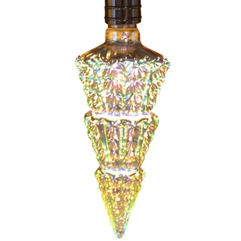 

3D Stereo LED Bulb Colorful LED Bulb Bulb Party Family Christmas Holiday Holiday Decoration Novelty Light Warm White Light