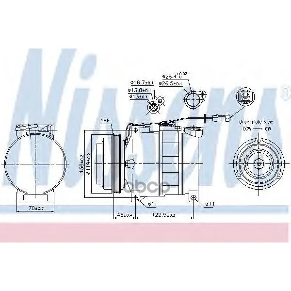 Compressor Audi A6(C5), VW Passat(3B2/3B3) 2.5TDI 89045 Nissens No. 89045