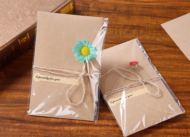 Чэнь веер Ретро Kraftpaper ручной работы сушеные Цветочные Открытки творческие DIY blessation универсальные пустые карты Отец День карты