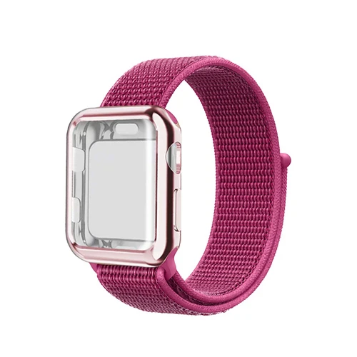 28 Sport loop strap for apple watch 4 5 case band 44mm 40mm apple watch band 42mm 38mm iwatch 5/4/3/2/1 full screen protector cover - Цвет ремешка: 28