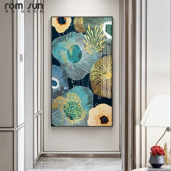

Abstract Flowers Green Canvas Painting Plants Poster and Print Unique Home Decor Wall Art Pictures for Living Room Bedroom Aisle