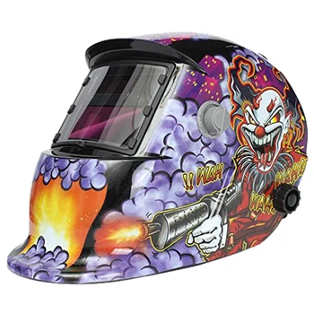 

Welding Mask Hood Welding Helmet Solar Automatic(Solar Power for Recharge) Face Protection (Clown + Pistol)