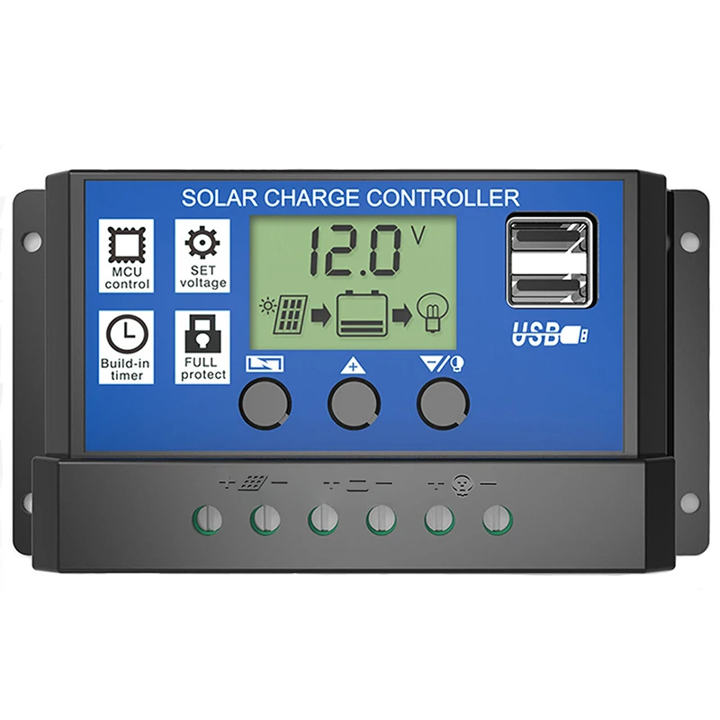 Lcd 12 V/24 V солнечная панель регулятор заряда батареи защиты, 30A