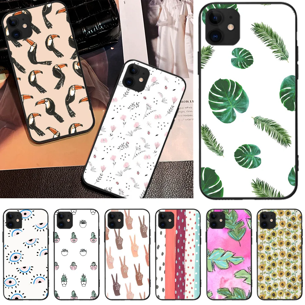 Роскошный чехол для телефона BaweiTE Small fresh Flower and birds DIY iPhone 5C 6 6S 7 8 plus X XS XR MAX 11 pro Pro Max |