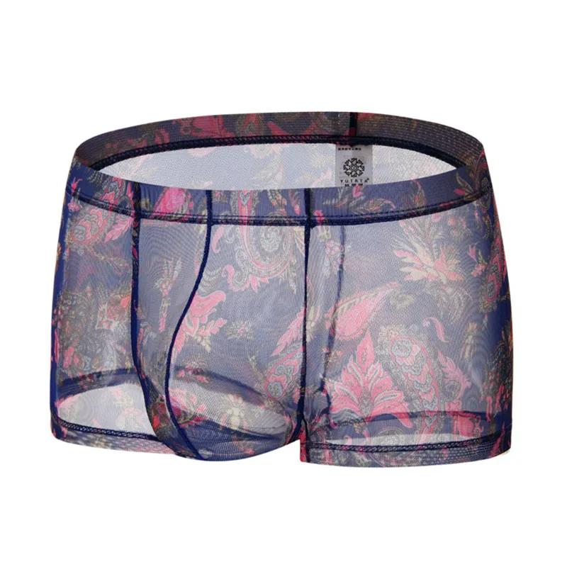 KWAN. Z, мужские боксеры, ropa interior hombre, нижнее белье для мужчин, боксеры homme, прозрачная сетка, cueca, с принтом, большой размер, боксеры, мужские боксеры