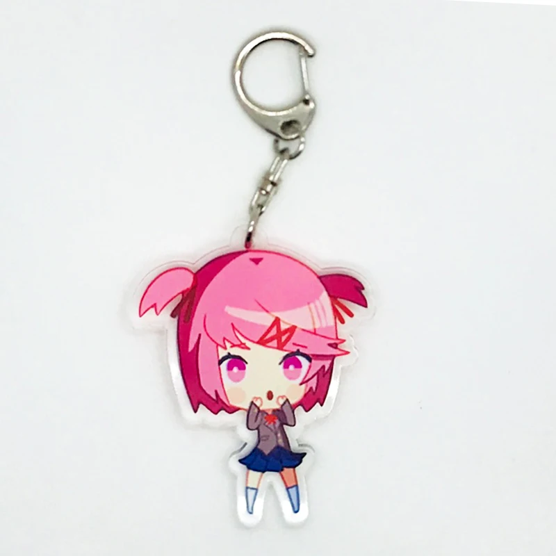 Doki Doki Literature Club Cosplay Keychain - Acrylic Keyring with Sayori, Yuri, Natsuki, Monika Characters - Cartoon Prop image 4