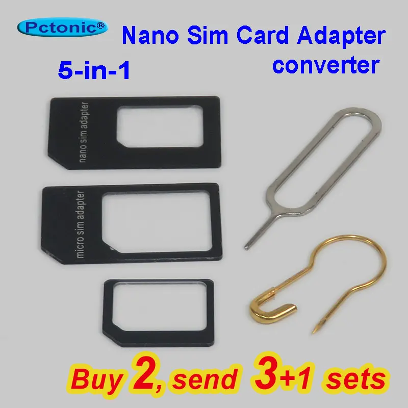Pctonic Nano Sim Card Adapter Standard Micro Sim Card Fitting Cutting