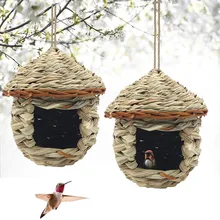 

Straw nest handmade woven products creative hibiscus grass gourd bird house decoration pet bird nest woven straw bird nest