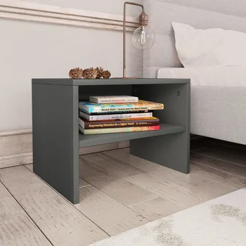 

vidaXL Bedside Cabinets 2 pcs Grey 40x30x30 cm Chipboard