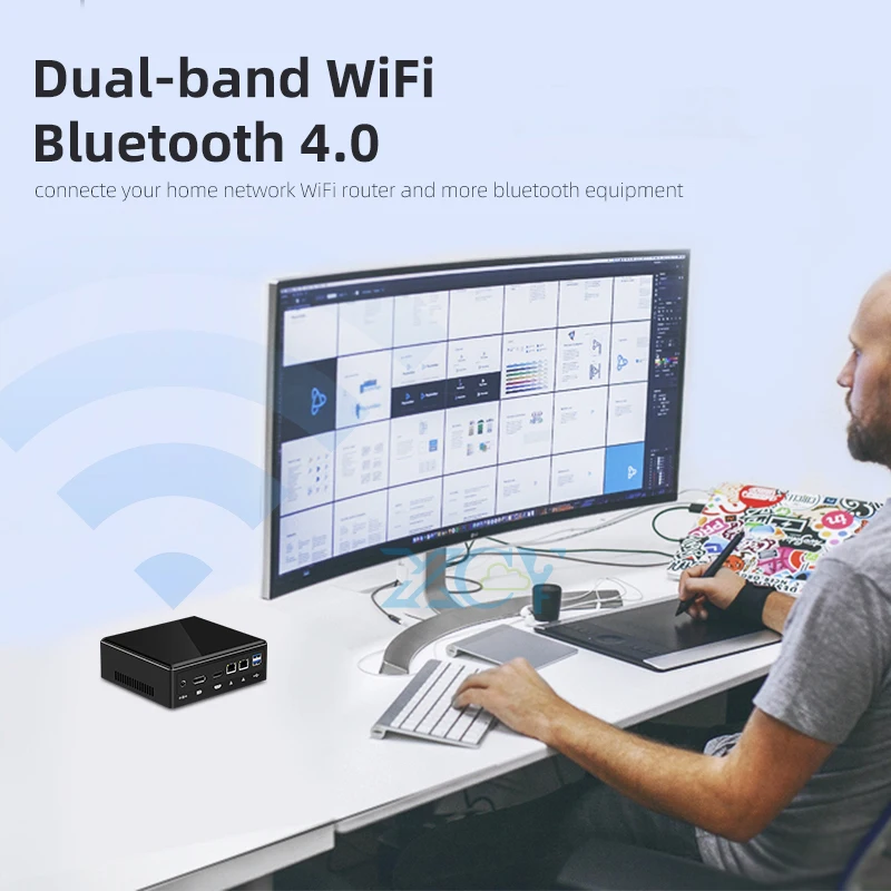 XCY X41 Mini PC 10th Gen Intel Core i7 10510U DDR4 M.2 SSD 8*USB HDMI DP 4K 60fps 2*LAN Type-C WiFi Bluetooth Windows 10 HTPC-5