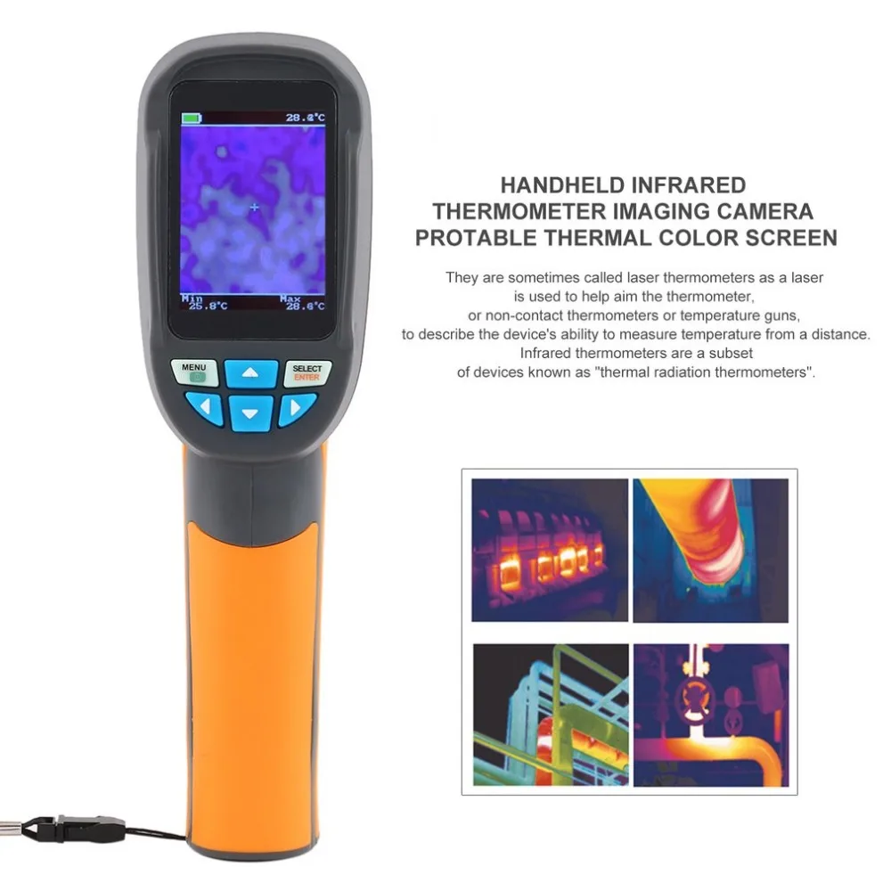 Портативный инфракрасный термометр для визуализации, камера, прецизионный переносной тепловизор, 2,4 дюймов, высокое разрешение, цветной экран