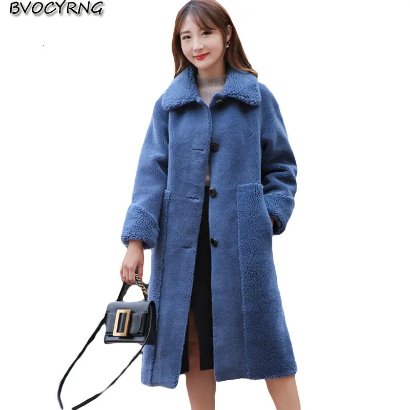Женское пальто из овечьей шерсти новинка 2019 зимнее высококачественное длинное с