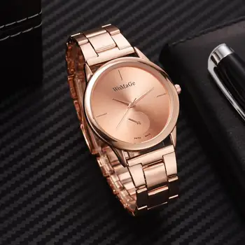 

Luxury Rose Gold Female Watch Simple No Logo Ladies Watches Fashion Quartz Wristwatch Stainless Steel Relogio Feminino Uhr Damen