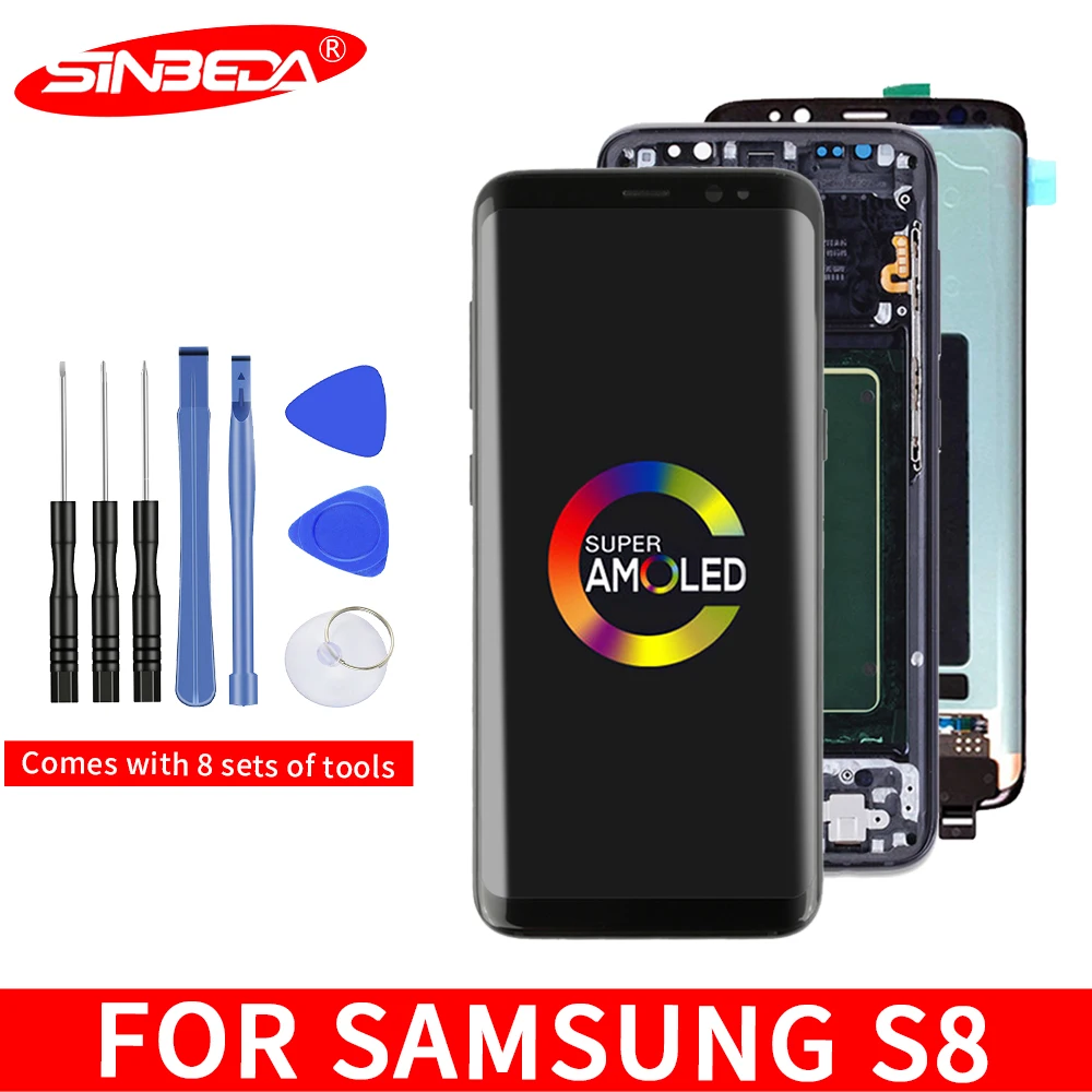 

Super AMOLED For Samsung S8 LCD Dispaly Touch Screen Assembly Replacement For Samsung S8 G950 Screen With frame