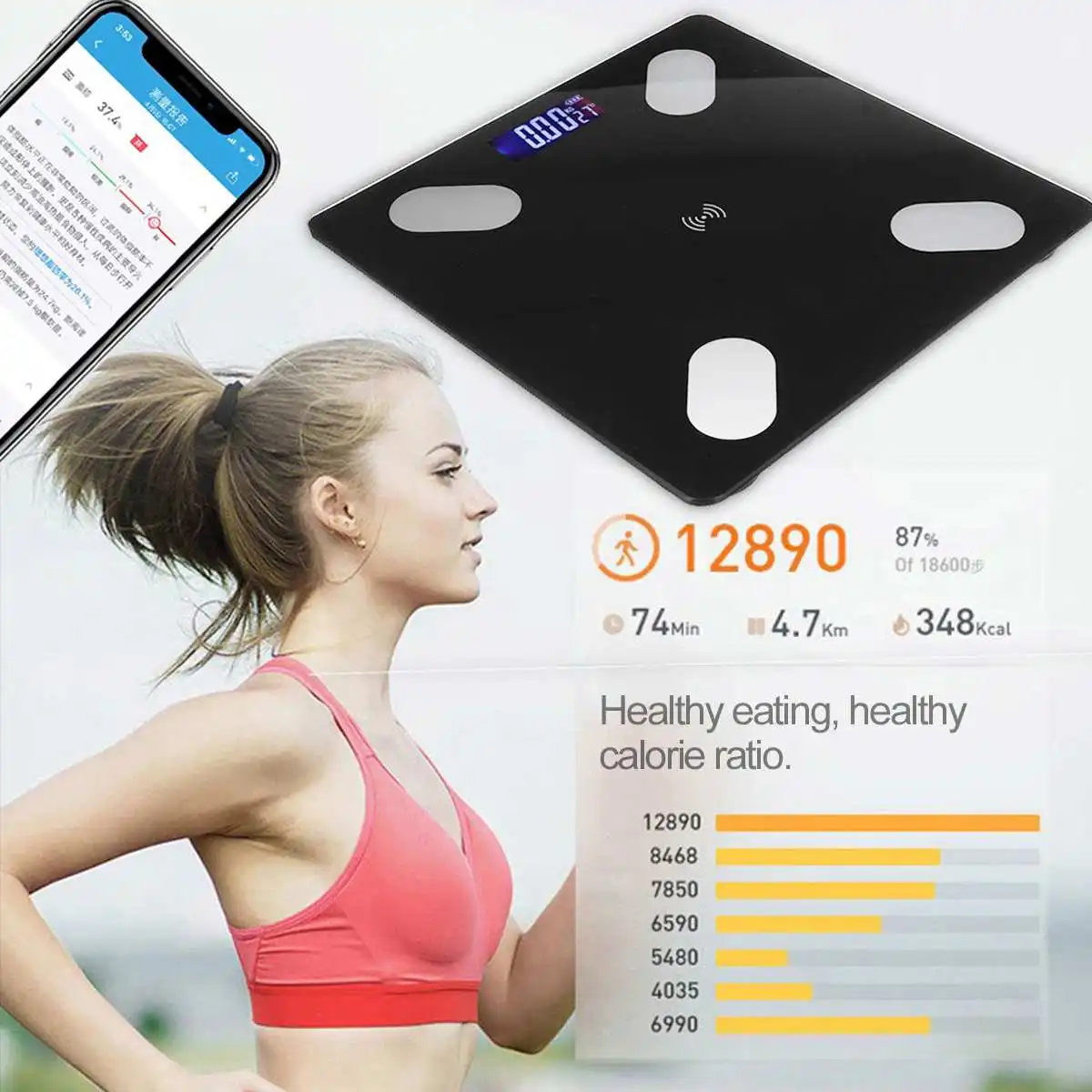 ЖК электронные весы для тела и жира смарт BMI светодиодные цифровые беспроводные