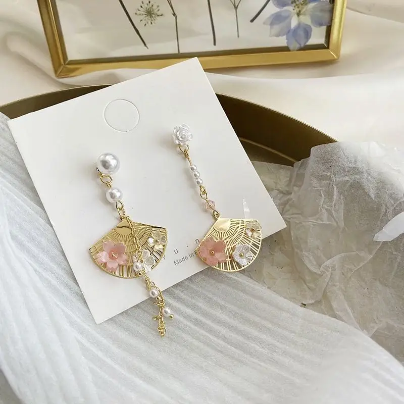 Kawaii Cherry Blossom Fan Earrings - Limited Edition