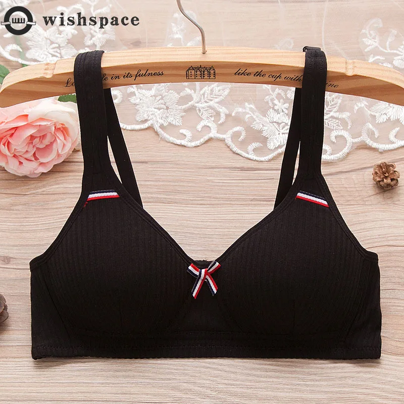 

Удобный бюстгальтер из чистого хлопка, нижнее белье для учащихся средней школы, бюстгальтер с поддержкой формы чашки, толстая форма