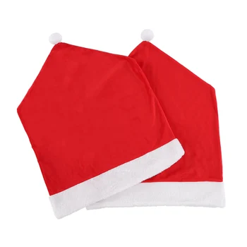

New 2pcs/set Christmas Hat Style Chair Back Covers Christmas Dinner Slipcovers Set Decorations Ornaments Xmas Decoration 2017