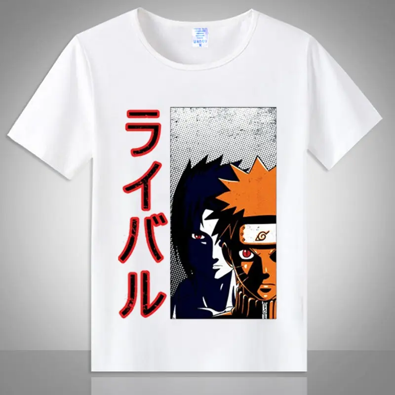Мужская одежда футболка с Наруто летняя мода короткий рукав Япония мультфильм