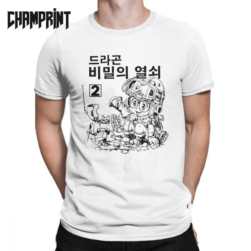 

Arale Korean T Shirt Men's Pure Cotton T-Shirt Crew Neck Dr Slump Toriyama Anime Manga 90s Cute Robot 80s Tee Shirt Short Sleeve