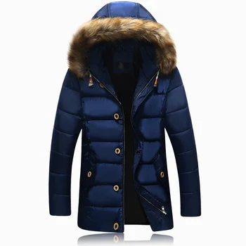 

Winter Thick Casual Long Winter Jacket Men Fur Collar Hooded Waterproof Manteau Homme Hiverv