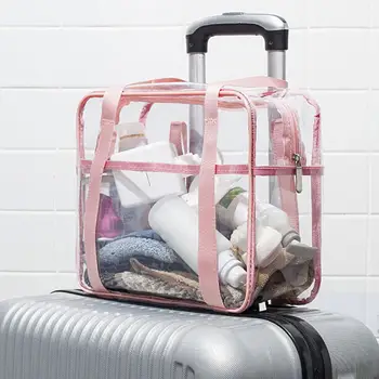 

Portable Storage Makeup Bag Makeup Cosmetic Clear Bag Organiser Bathroom Transparent PVC Toiletry Travel Bag Wash Bag