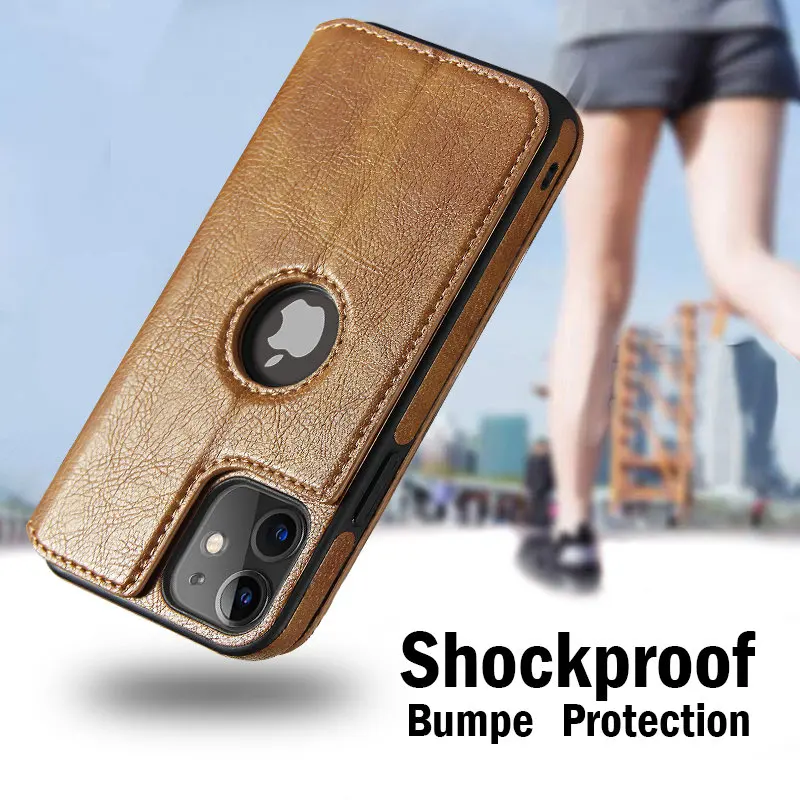 Magnetic Flip Leather Phone Case For iPhone 12 13 11 Pro Max XR XS Max X 7 8 Plus SE 2020 12 11 13 Pro 13 Shockproof Back Cover best iphone 11 Pro Max case