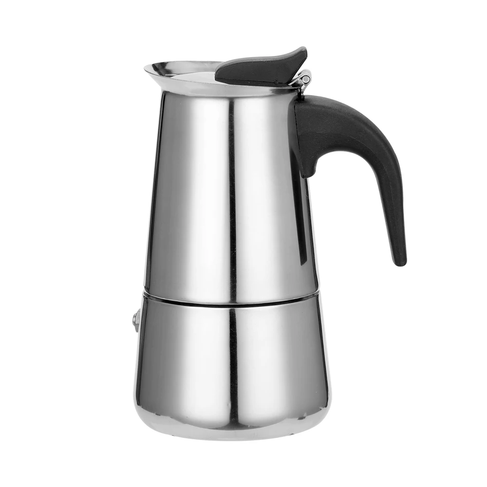 100ML Outdoor Stainless Steel Coffee Maker Pot Mocha Filter Espresso Moka Coffee Maker Coffee Pot for Camping Hiking