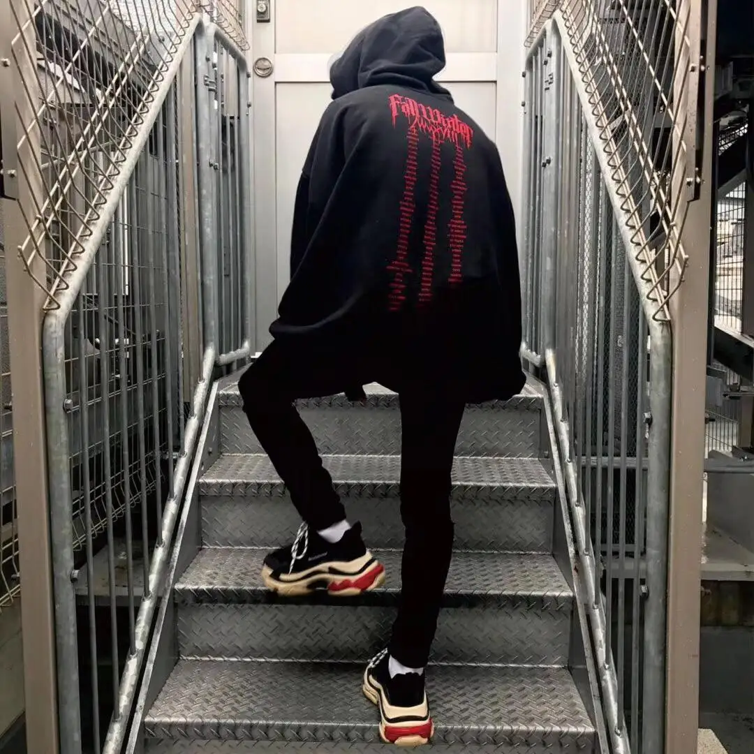 Vetements толстовки 1:1 высокого качества капля крови письмо печать вышивка хип хоп kanye west vetements Толстовка "Fear of God" для мужчин и женщин