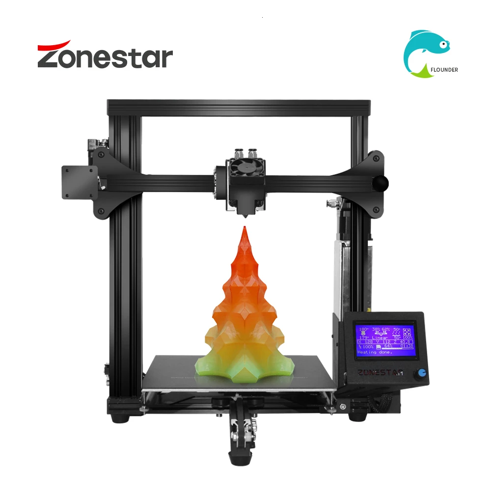 cheap ZONESTAR Newest Hot Sale Dual Extruder Auto Mix Color Middle Size Full Metal Aluminum Fast Assembly 3D Printer DIY Kit Free Ship