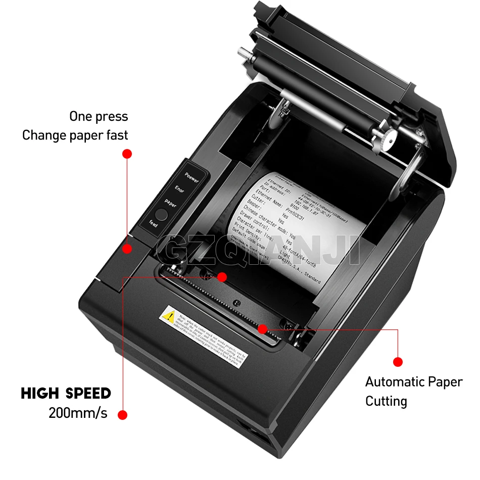 Термальный чековый принтер 80 мм розничный магазин POS чековый кассовый сетевой порт Последовательный usb-порт термопринтер GZ8005