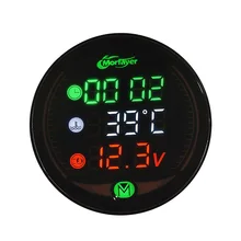 KOSO-voltímetro de visión nocturna para motocicleta, voltímetro de voltaje, temperatura del agua, cronómetro, carga USB, 5 en 1