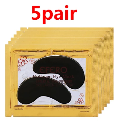 5pair 5 пар, маска для глаз с кристаллами, коллагеновые патчи для глаз, восстанавливающие сухую кожу, маска для глаз, темные круги, удаляющие омолаживающие увлажняющие патчи для глаз - Цвет: 5pair