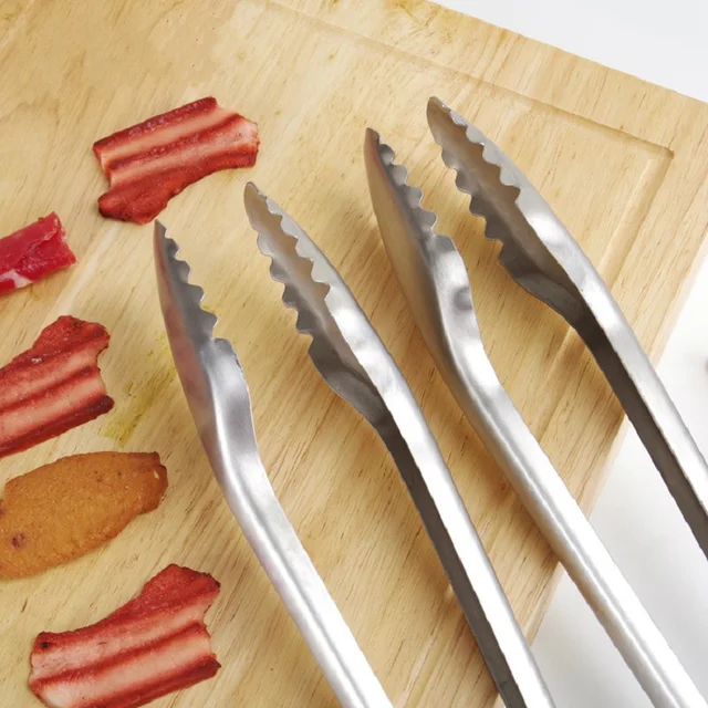 19 Hüvelykes Rozsdamentes Acél Extra Nagy Élelmiszer -Klip Sütés Fa Fogantyú Bambusz Barbecue Klip Sütő Barbeque Kiegészítők - Image 4