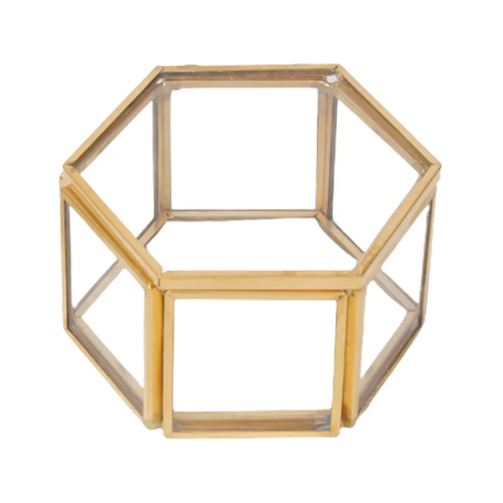 Hexagonal Glass Container Box Durable Multifunctional Jewelry Storage Box Ring Earring Necklace Storage Box hexagonal glass container box durable multifunctional jewelry storage box ring earring necklace storage box