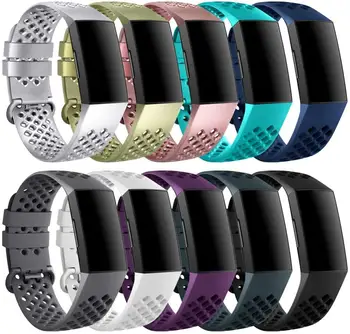 

Silicone Watch Band For Fitbit Charge 4 Sport Bracelet For Fitbit charge 3 Wrist Strap Smartwatch Bandje Small Large