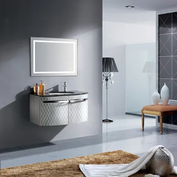 

Wall Bathroom Lighted Mirror Wall Mount Makeup Mirror With Touch Button For Bathroom Refection Two Color LED Bathroom Mirror