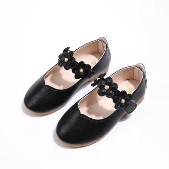 

Spring Girls Leather Shoes Cut-outs Retro Kids Shoes for Girl Princess Anti-slip Sneakers Baby Girl Shoes Soft-Sole Flower
