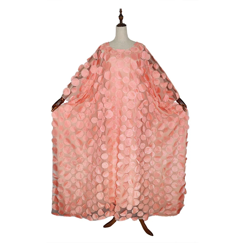 2 Abayas кимоно для женщин Кафтан marocain Дубай женское платье в африканском стиле трехмерная вышивка круглый вырез Исламская одежда - Цвет: 2