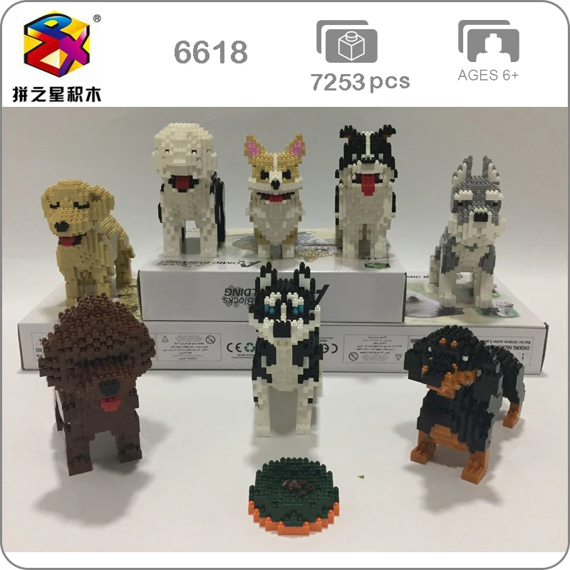 Balody Capitão Coelho Branco Modelo 3D animal de estimação Mini Diamante blocos brinquedo de construção