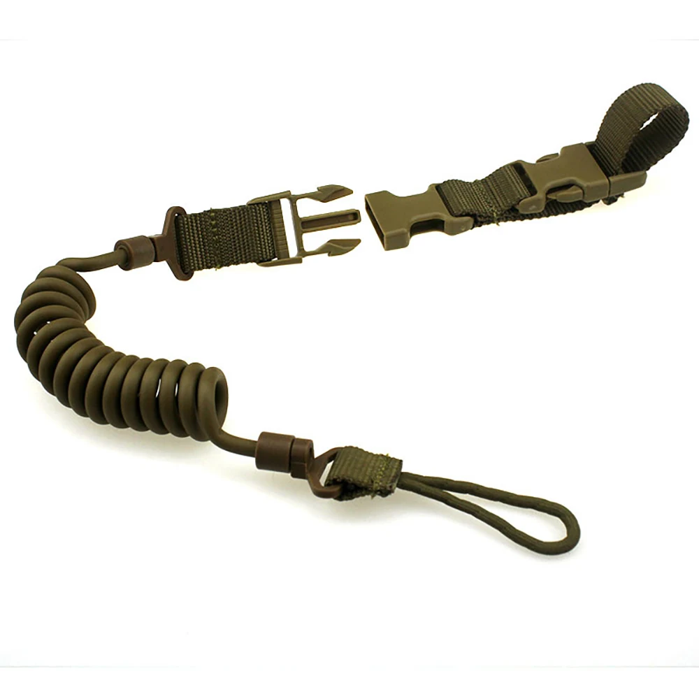 

Outdoor Tourism Multi-Functional Tactical Lanyard Gun Rope Safety Rope Anti-Lost Army Fan Spring Wear-Resistant Elastic Keychain