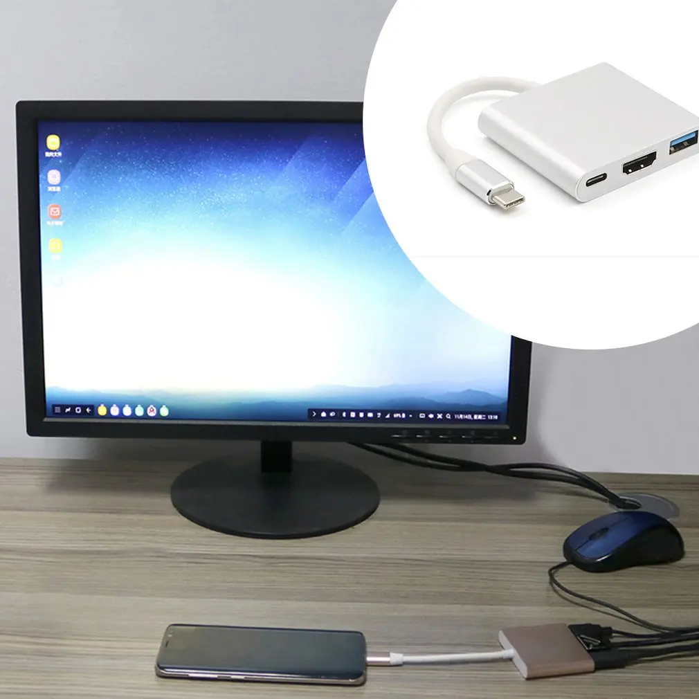 Usb type C к HDMI USB 3,0 адаптер для зарядки конвертер USB-C 3,1 концентратор адаптер для MacBook Pro Pixel huawei Mate10