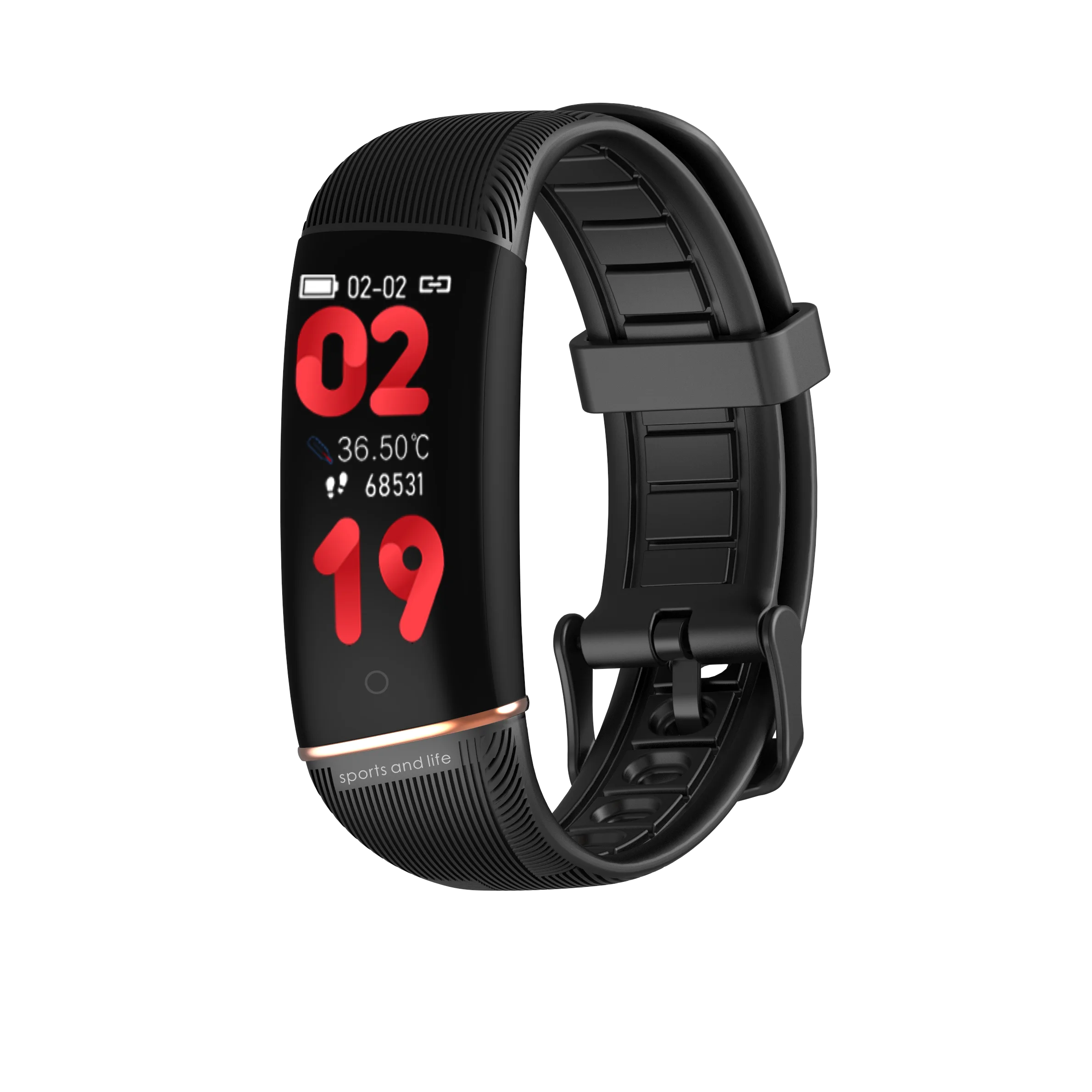 

E98S Fitness Bracelet Temperature Measurement Pedometer Smartband Blood Oxygen Heart Rate Sleep Health Monitoring Smart Band