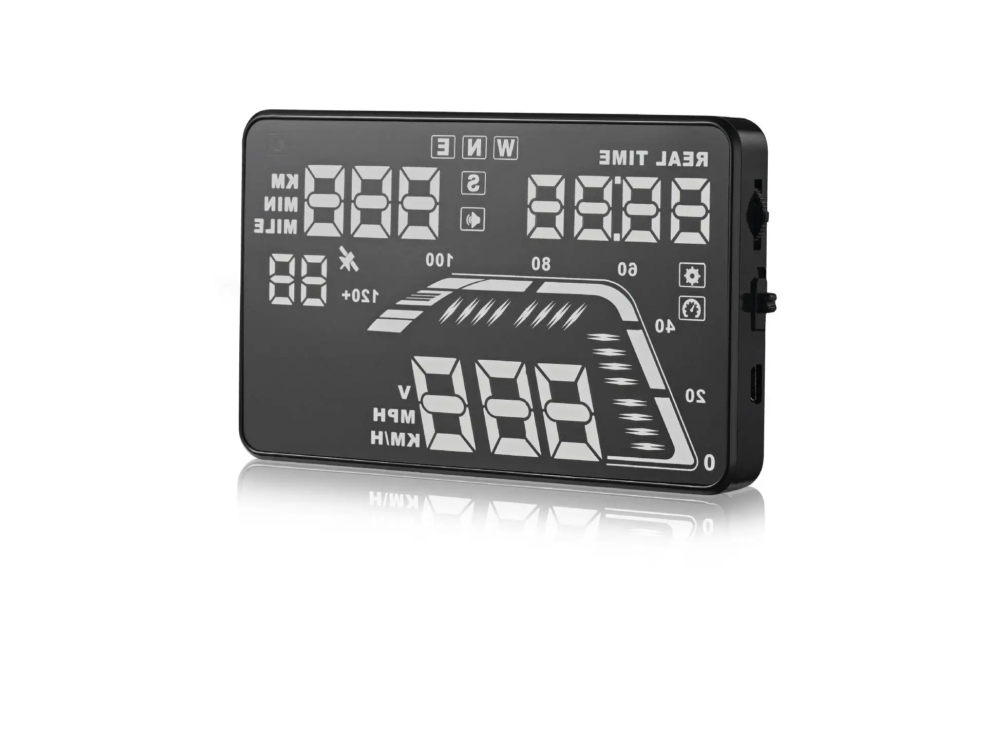 Стиль HUD Q7 прикуриватель дисплей gps позиционирование универсальный портативный скорость расход топлива дисплей