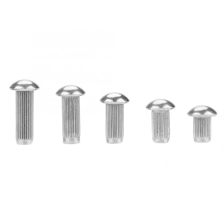 

50pcs M5 Stainless Steel Rivets For Leather Round Head Knurled Shank Solid Rivets Assortment Set Countersunk Rivets