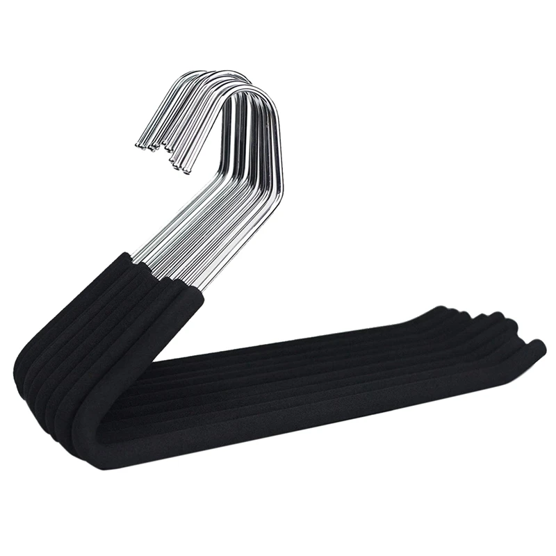 

Heavy Duty Open Ended Easy Slide Chrome Trouser Hangers Organizers (Set of 10, Open Ended Easy Slide Hangers)