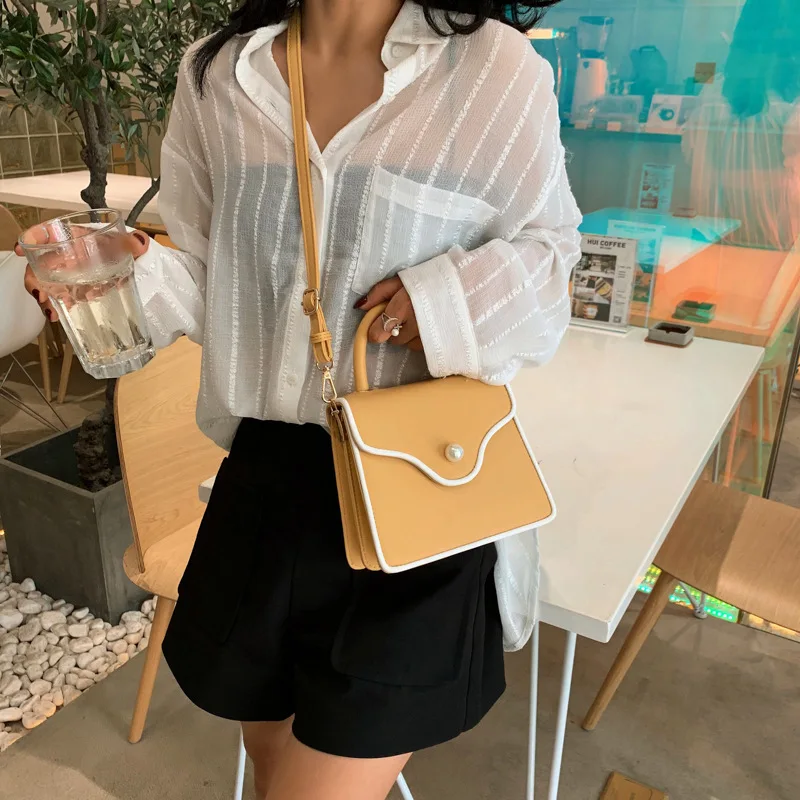 

Summer Shoulder Bag Versatile WOMEN'S Bag 2020 New Style Fashion Korean-style Handbag Versatile Textured Shoulder Square Sling B