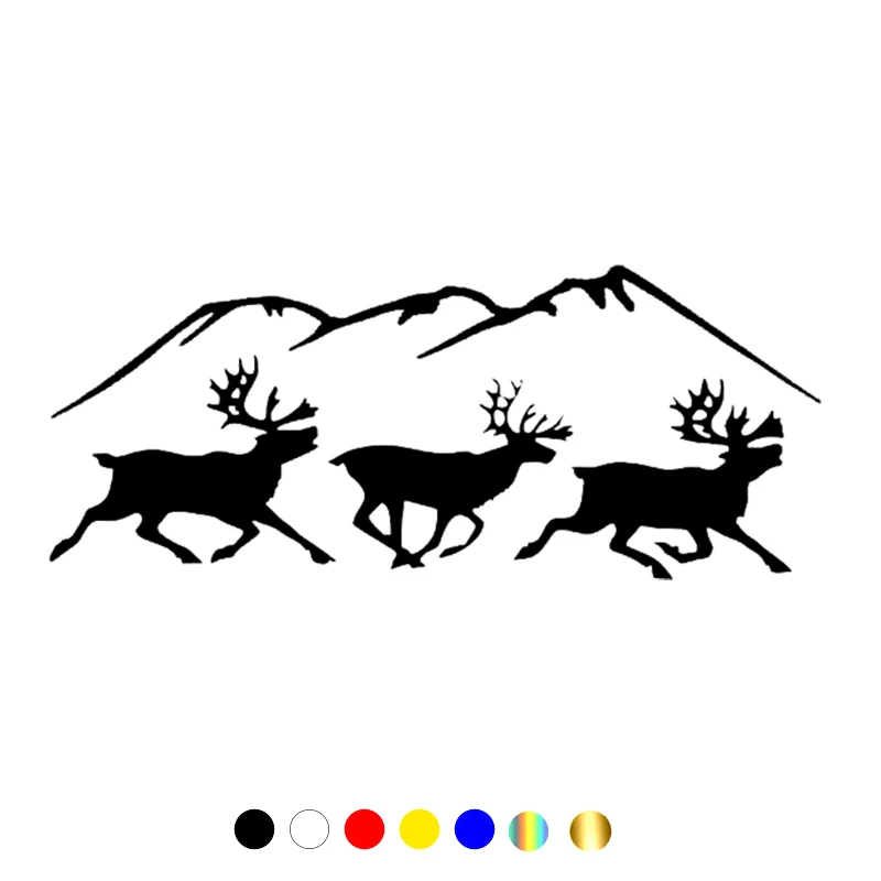 

CS-10689# Various Sizes Vinyl Decal Deer in the Mountains Car Sticker Waterproof Auto Decors on Truck Bumper Rear Window