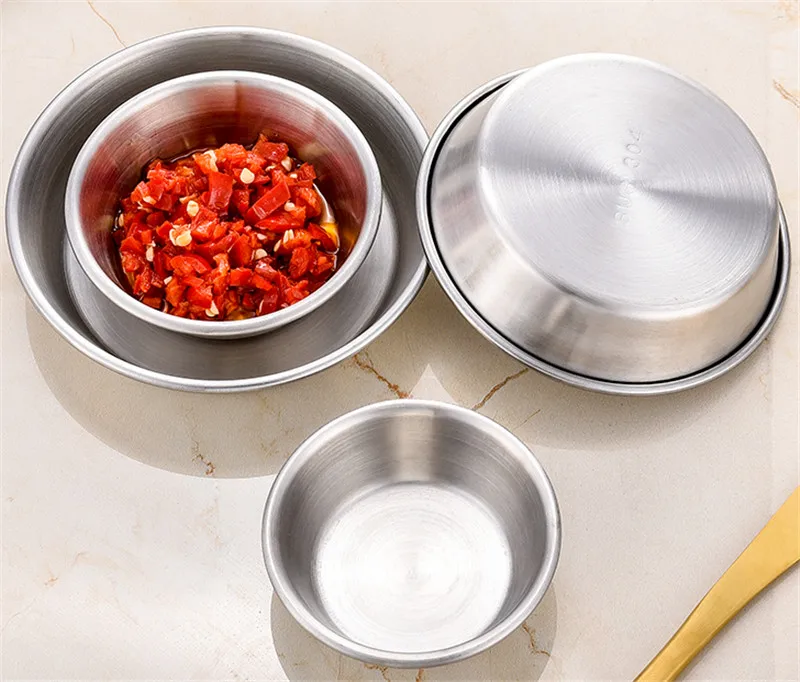304 Kimchi тарелка из нержавеющей стали миска соус маленькая золотая подносы для